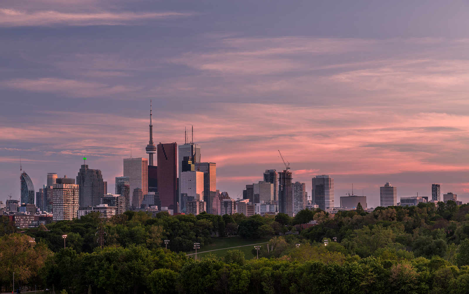 Downtown Toronto And A Colorful Sunset
